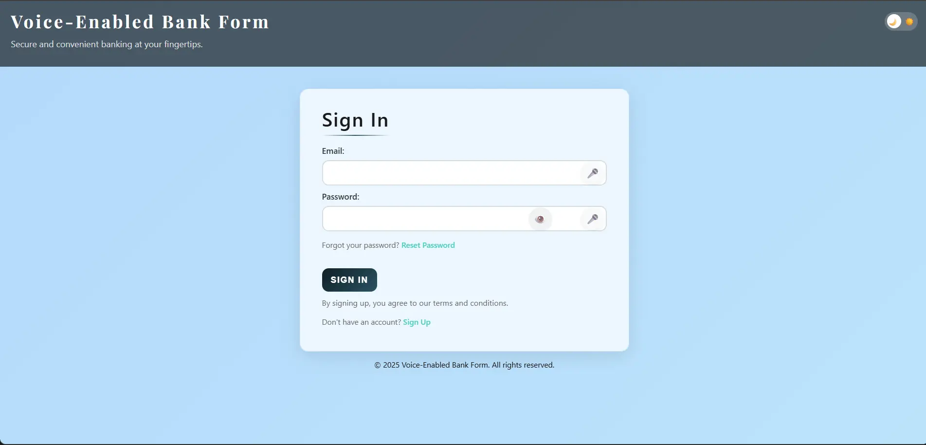 Voice Form Filling Project